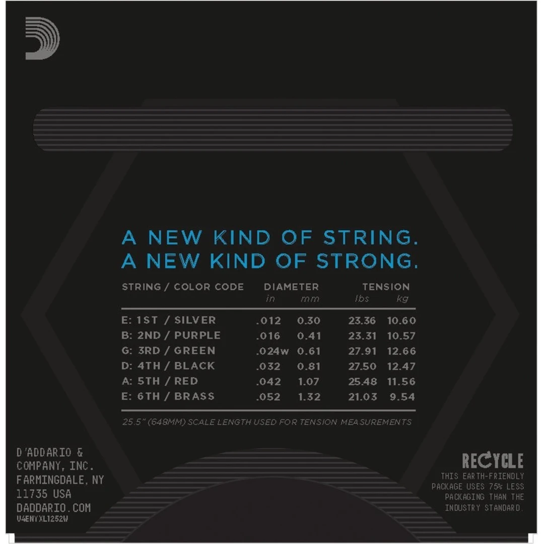 Струны для электрогитары D’Addario NYXL1252W 12-52