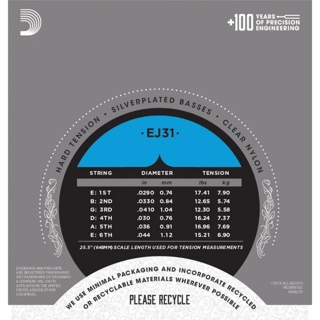 Струны для классической гитары D'Addario EJ31 29-44