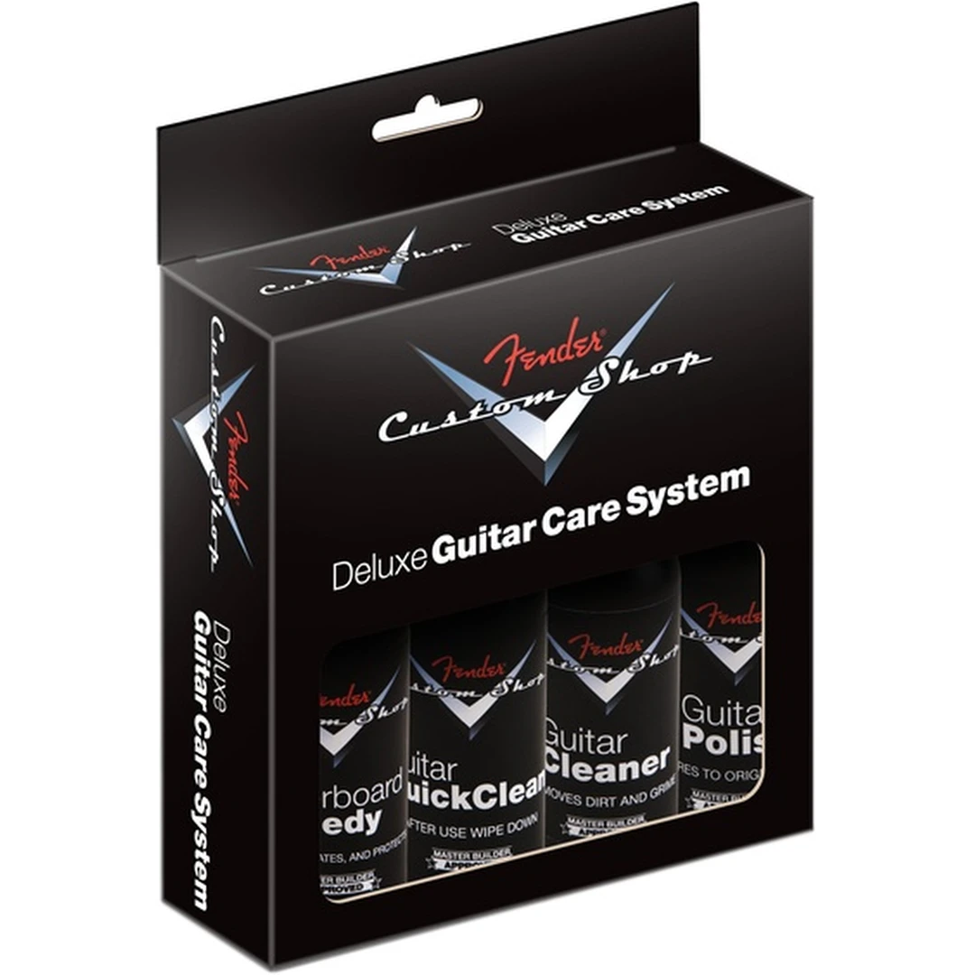 Набор средств по уходу за гитарой Fender Custom Shop Deluxe Guitar Care System 4 Pack Black