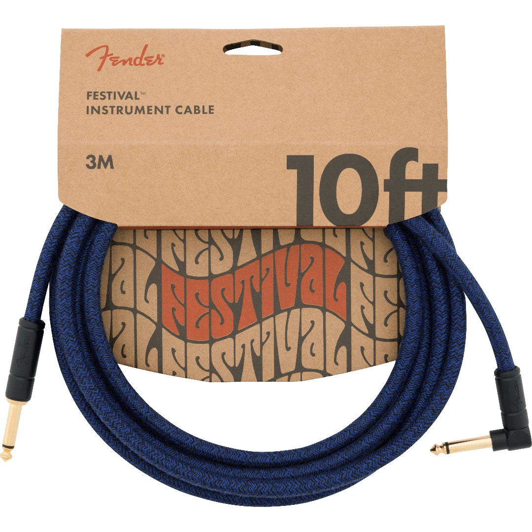 Гитарный кабель Fender Festival 10' Angled Blue Dream