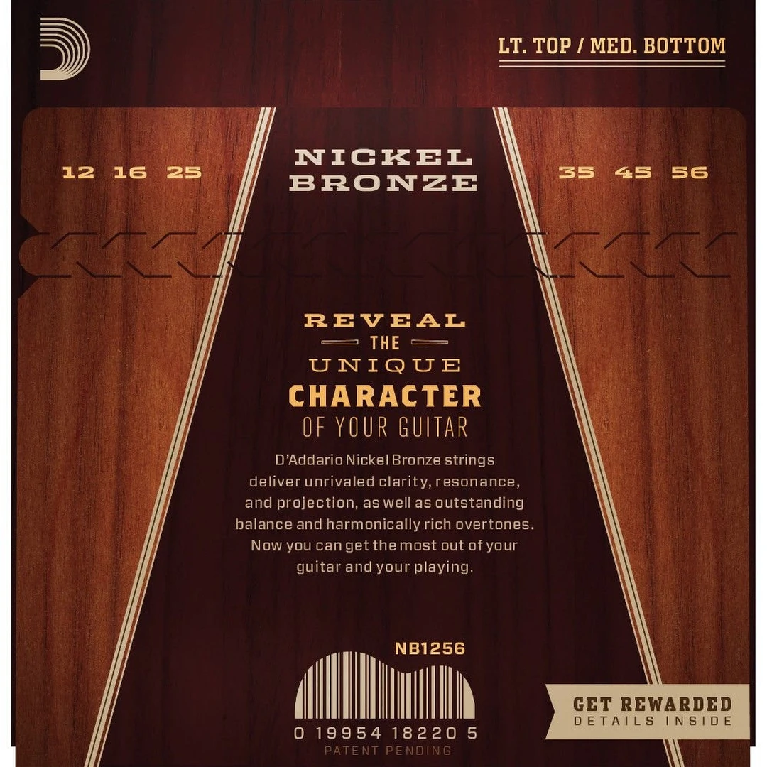 Струны для акустической гитары D’Addario NB1256 12-56