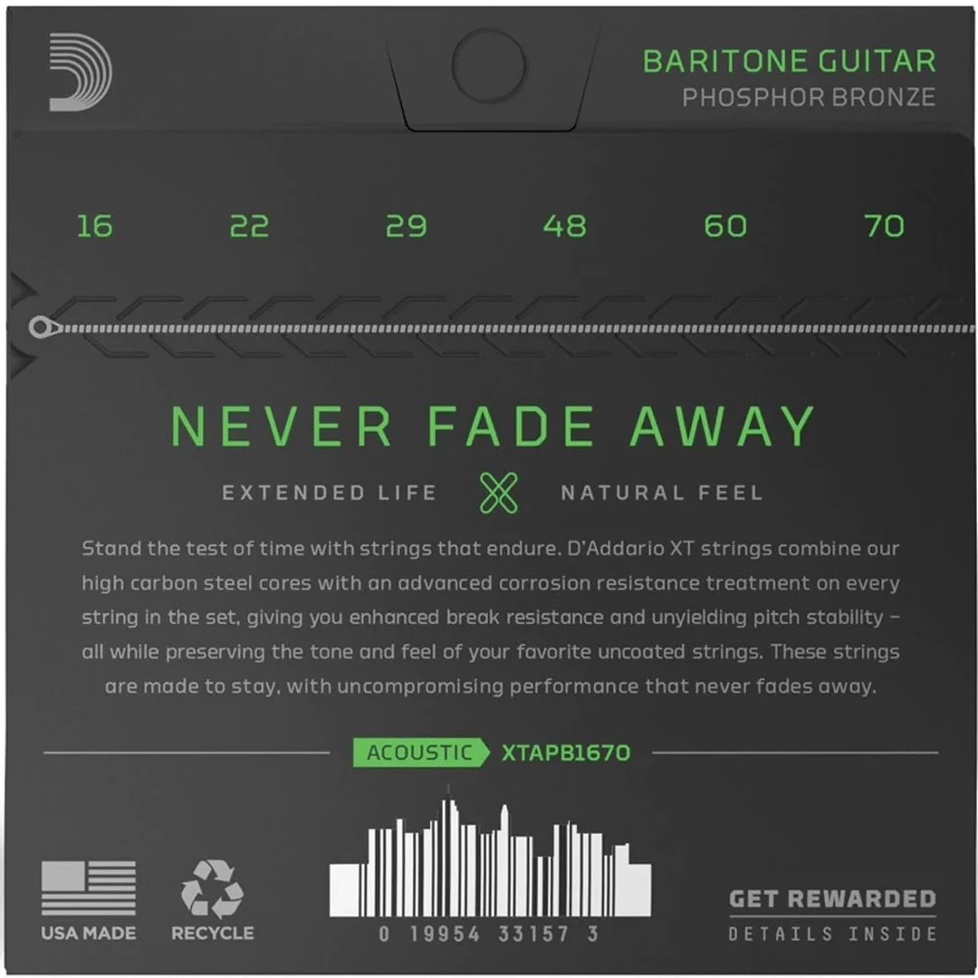 Струны для акустической гитары D'Addario XTAPB1670 16-70