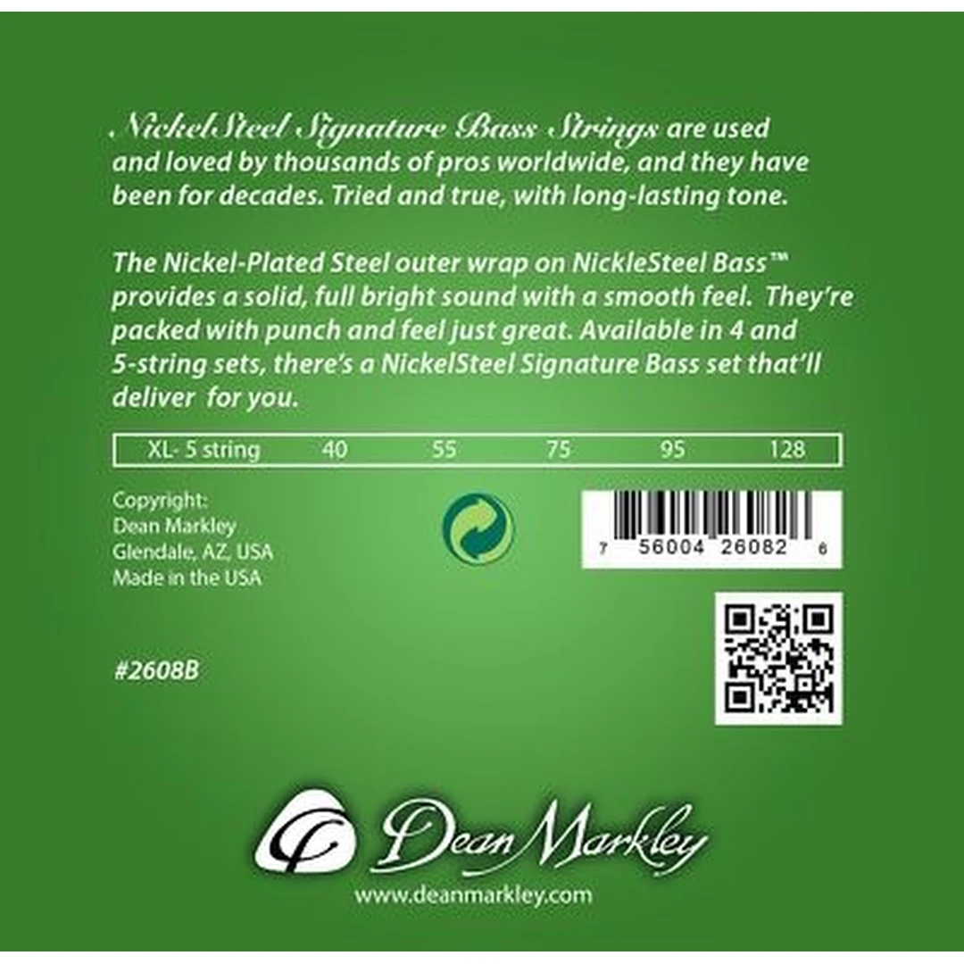 Струны для бас-гитары Dean Markley 2608B Signature Nickel Steel 40-128 5-Strings
