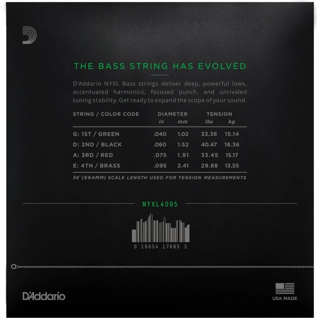Струны для бас-гитары D’Addario NYXL4095 40-95