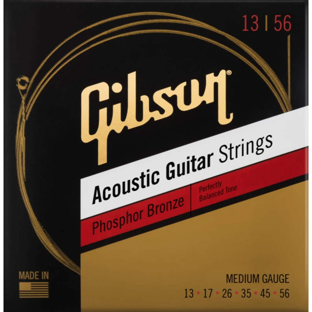 Струны для акустической гитары Gibson SAG-PB13 Phosphor Bronze Medium 13-56