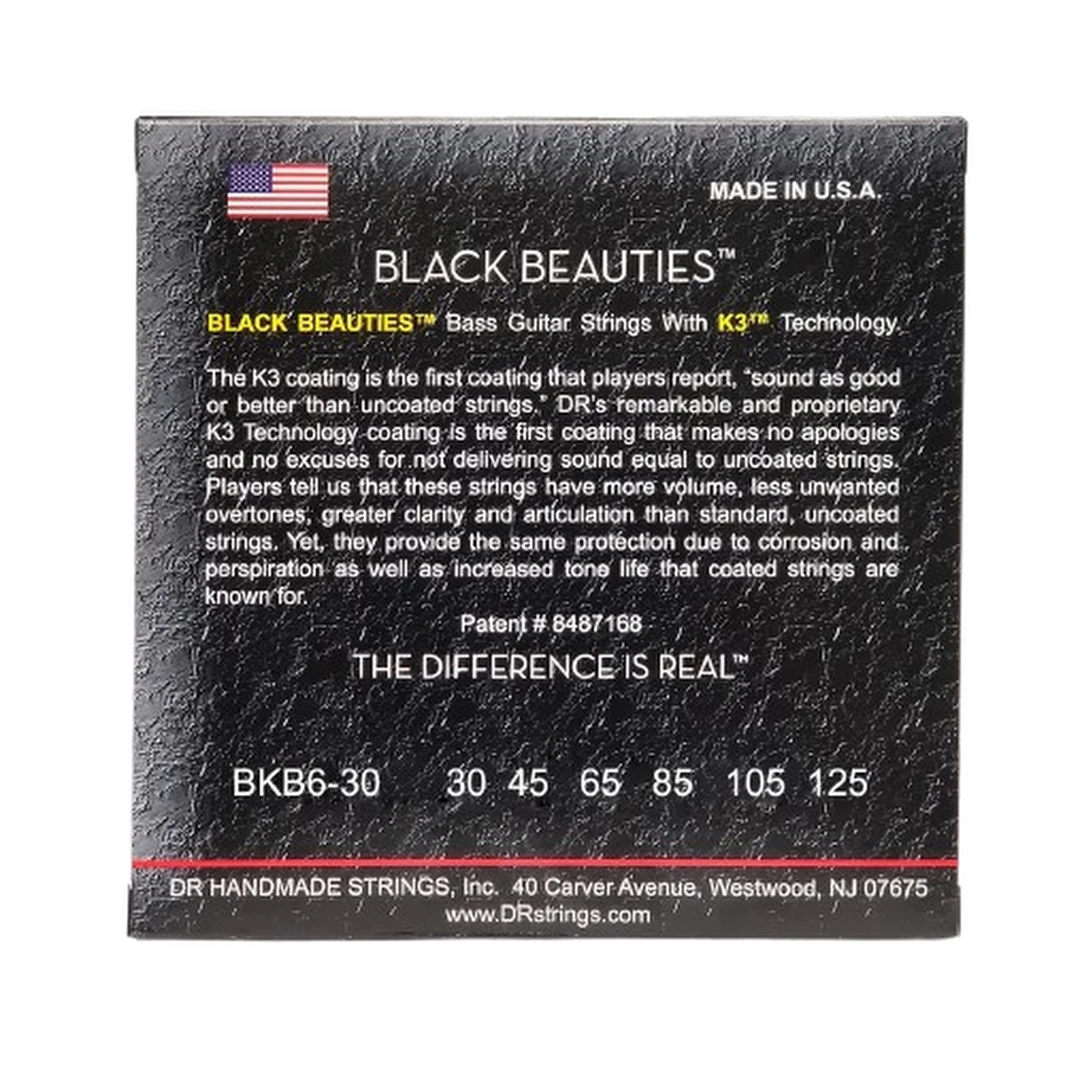 Струны для бас-гитары DR Black Beauties BKB6-30 30-125 6-Strings