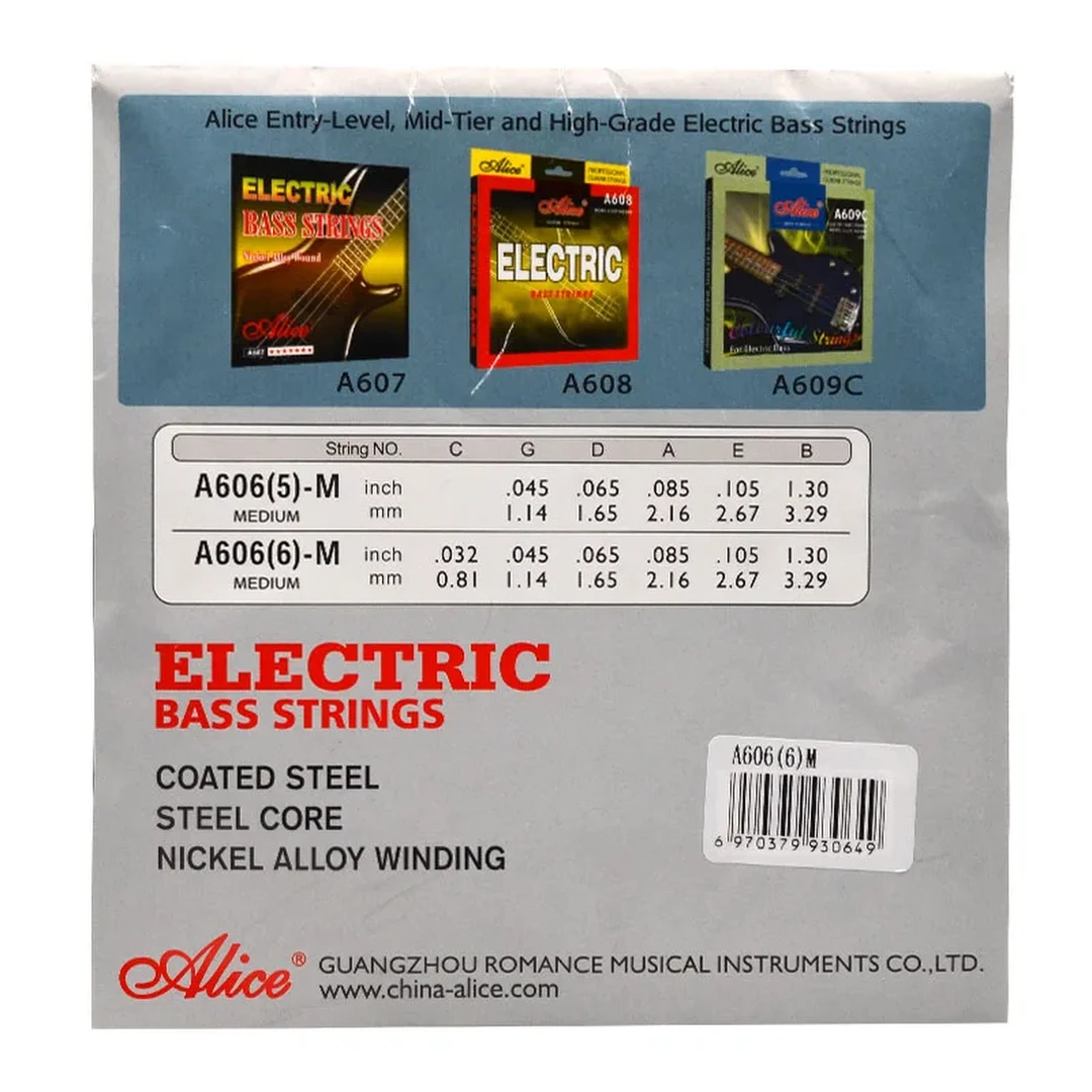Струны для бас-гитары Alice A606(6)-M 32-130 6-Strings