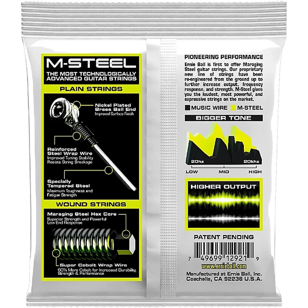 Струны для электрогитары Ernie Ball 2921 M-Steel 10-46