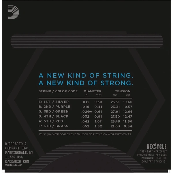 Струны для электрогитары D’Addario NYXL1252W 12-52