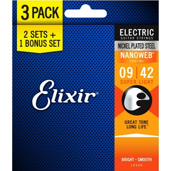 Струны для электрогитары Elixir 16540 9-42 Bonus Set