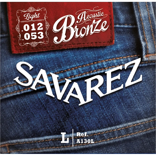 Струны для акустической гитары Savarez A130L Acoustic Bronze 12-53