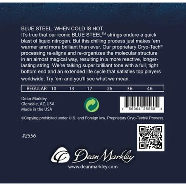 Струны для электрогитары Dean Markley 2556 Blue Steel 10-46