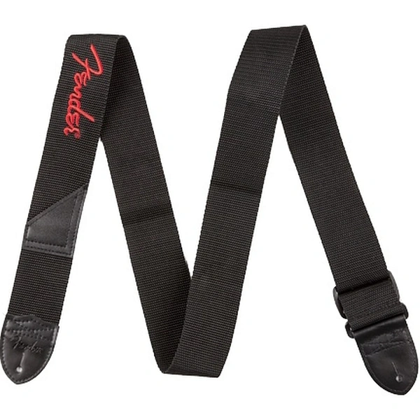 Ремень для гитары Fender Black/Red Logo
