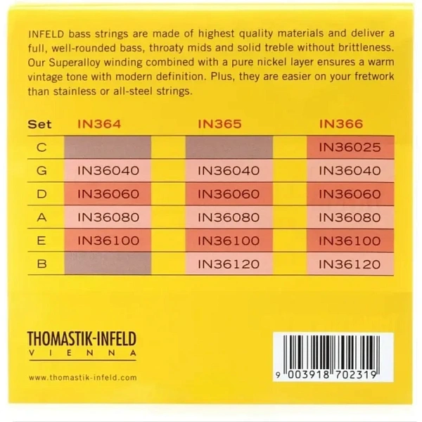 Струны для бас-гитары Thomastik IN364 40-100