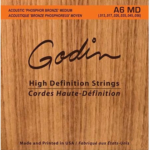 Струны для акустической гитары Godin A6 MD 13-56