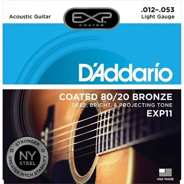 Струны для акустической гитары D'Addario EXP11 Light 12-53
