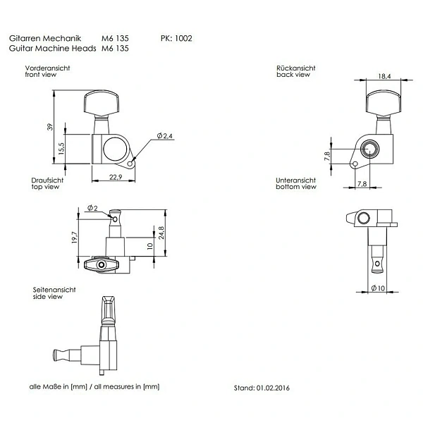 Колки Schaller M6 135 10020120.01.36