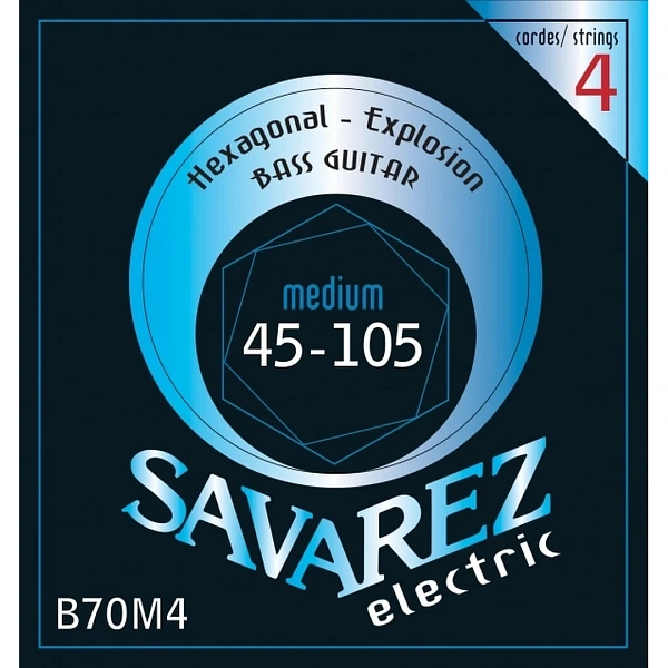 Струны для бас-гитары Savarez B70M4 Hexagonal Explosion 45-105