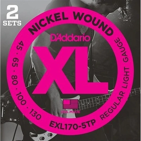 Струны для бас-гитары D’Addario EXL170-5TP 45-130