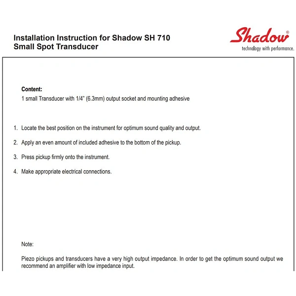 Звукосниматель Shadow SH 710