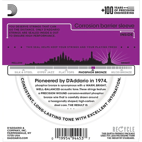 Струны для акустической гитары D'Addario EJ38H 10-27
