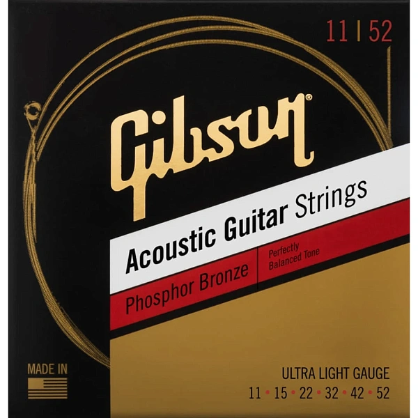 Струны для акустической гитары Gibson SAG-PB11 Phosphor Bronze Ultra-Light 11-52