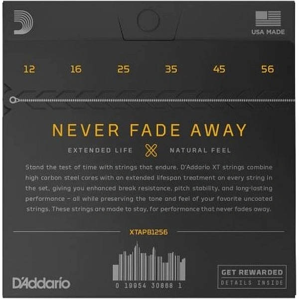 Струны для акустической гитары D'Addario XTAPB1256 12-56