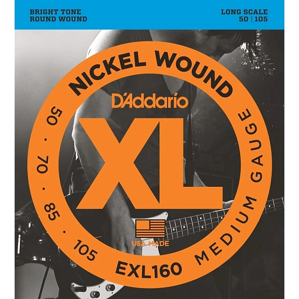 Струны для бас гитар D'Addario EXL160 50-105 4-String