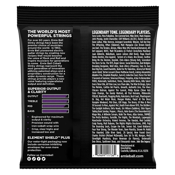 Струны для бас-гитары Ernie Ball 2738 50-135