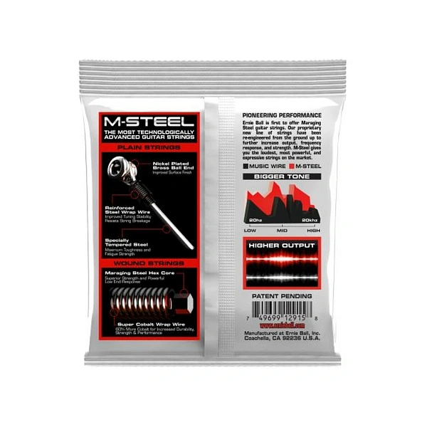Струны для электрогитары Ernie Ball 2915 M-Steel Slinky 10-52