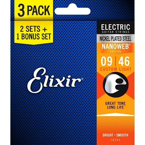 Струны для электрогитары Elixir 16541 9-46 Bonus Set