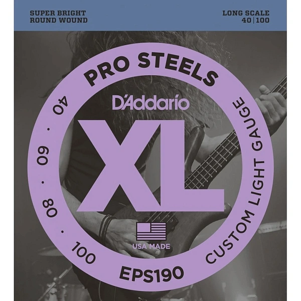 Струны для бас-гитары D'Addario EPS190 ProSteels 40-100