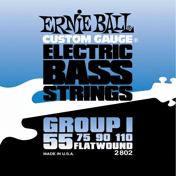 Струны для бас-гитары Ernie Ball 2802 Flat Wound Bass Group I 55-110
