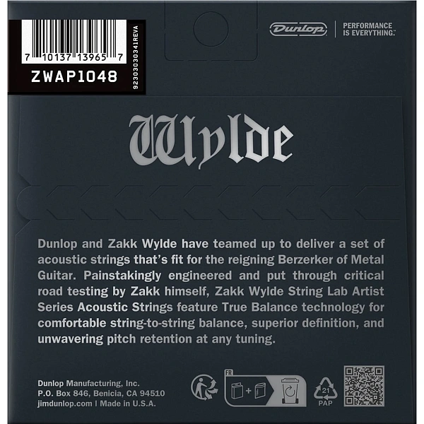 Струны для акустической гитары Dunlop ZWAP1048 10-48