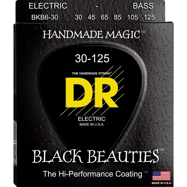 Струны для бас-гитары DR Black Beauties BKB6-30 30-125 6-Strings
