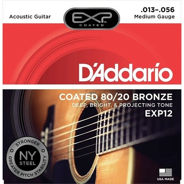 Струны для акустической гитары D'Addario EXP12 Medium 13-56