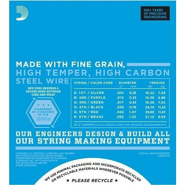 Струны для электрогитары D’Addario EXL140-3D 10-52