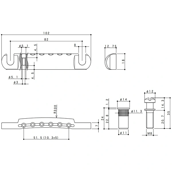 Струнодержатель Gotoh GE101Z-T B