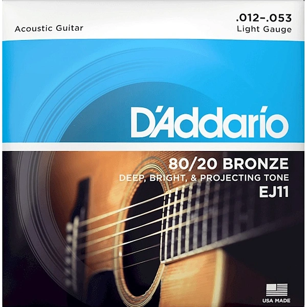 Струны для акустической гитары D'Addario EJ11 12-53