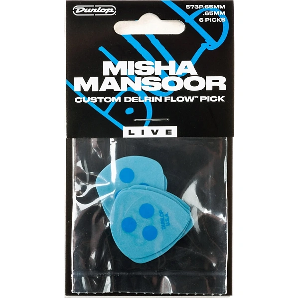 Набор медиаторов Dunlop 573P.65MM Delrin Flow Misha Mansoor Live .65