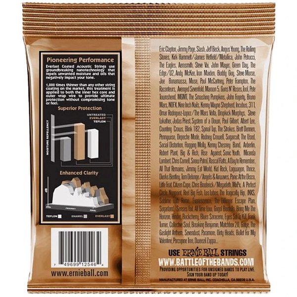 Струны для акустической гитары Ernie Ball 2548 Everlast Coated Phosphor Bronze 11-52