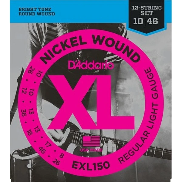 Струны для 12-струнной электрогитары D’Addario EXL150 10-46