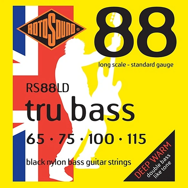 Струны для бас-гитары Rotosound RS88LD Black Nylon Flatwound Bass Strings 65-115