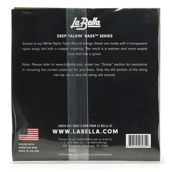 Струны для бас-гитары La Bella 750C Copper White Nylon 50-105