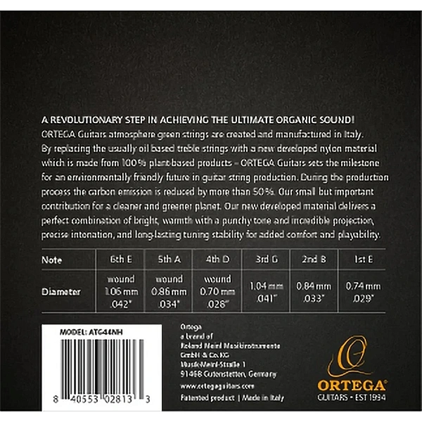 Струны для классической гитары Ortega ATG44NH
