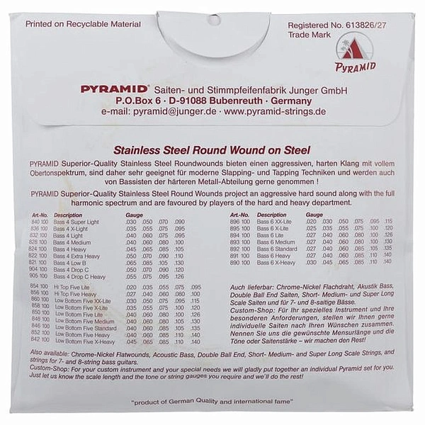 Струны для бас-гитары Pyramid 988100 65-130